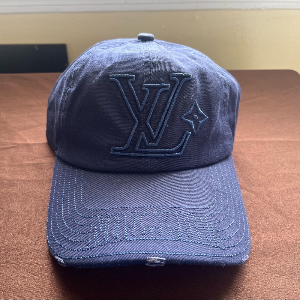 Louis Vuitton Navy and Black Branded Interior Baseball Cap